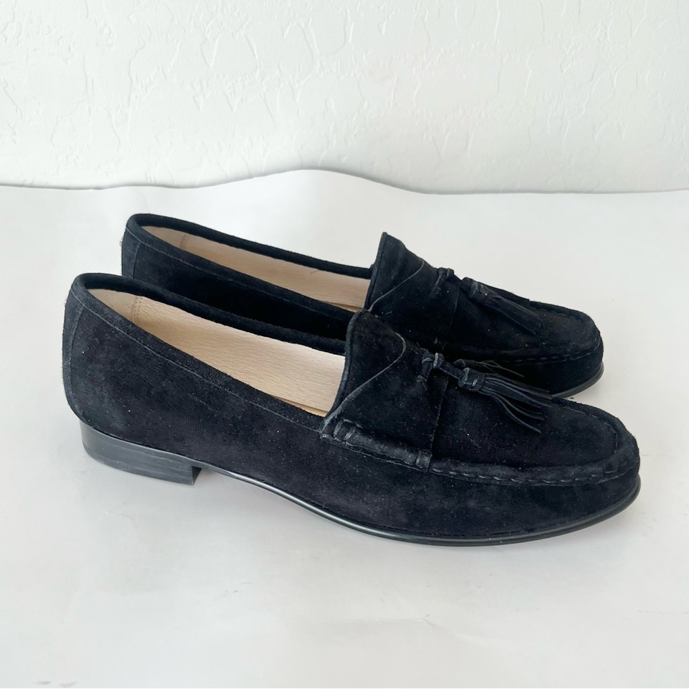 Sam Edelman Therese suede leather tassel loafers black 8.5 - Picture 3 of 10